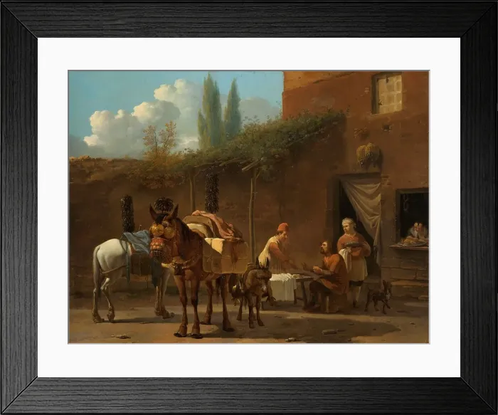 Framed Print : Muleteers at an Inn, c.1658-c.1660. Creator: Karel Du Jardin Framed Print : Muleteers at an Inn, c.1658-c.1660. Creator: Karel Du Jardin
