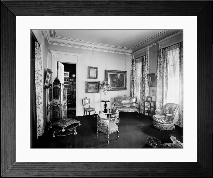 Framed Print : Residence of Mrs. H.C. Parke, parlor, Detroit, Mich. between 1900 and 1910. Creator: Unknown