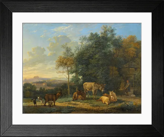 Framed Print : Landscape with Two Donkeys, Goats and Pigs, 1655. Creator: Karel Du Jardin Framed Print : Landscape with Two Donkeys, Goats and Pigs, 1655. Creator: Karel Du Jardin