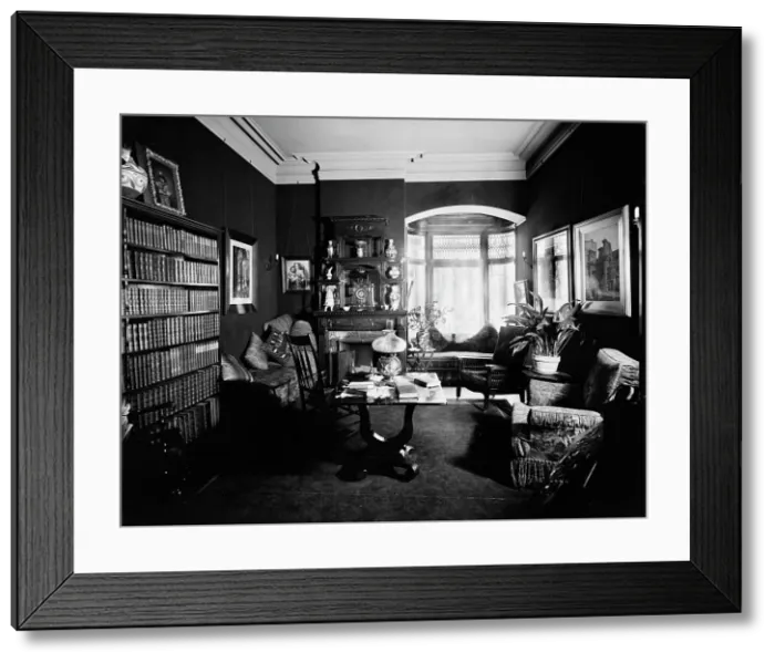 Framed Print : Residence of Mrs. H.C. Parke, library, Detroit, Mich. between 1900 and 1910. Creator: Unknown Framed Print : Residence of Mrs. H.C. Parke, library, Detroit, Mich. between 1900 and 1910. Creator: Unknown