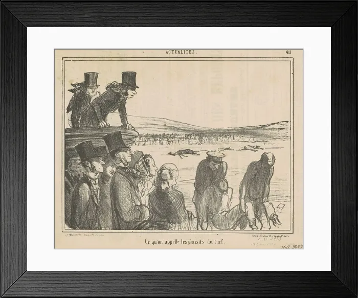 Framed Print : Ce qu'on appelle les plasirs du turf, 19th century. Creator: Honore Daumier Framed Print : Ce qu'on appelle les plasirs du turf, 19th century. Creator: Honore Daumier