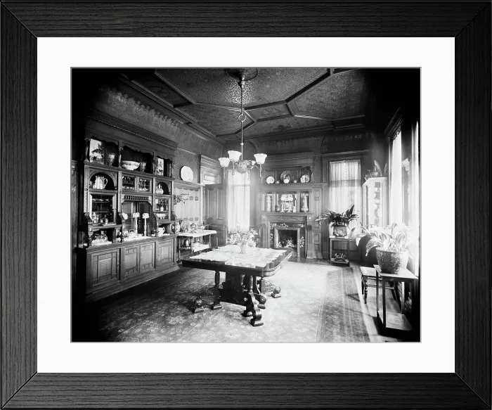 Framed Print : Residence of Mrs. H.C. Parke, dining room, Detroit, Mich. between 1900 and 1910. Creator: Unknown Framed Print : Residence of Mrs. H.C. Parke, dining room, Detroit, Mich. between 1900 and 1910. Creator: Unknown