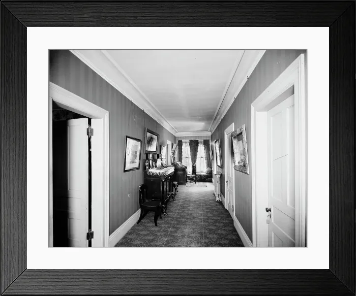 Framed Print : Residence of Mrs. H.C. Parke, upper hall, Detroit, Mich. between 1900 and 1910. Creator: Unknown Framed Print : Residence of Mrs. H.C. Parke, upper hall, Detroit, Mich. between 1900 and 1910. Creator: Unknown