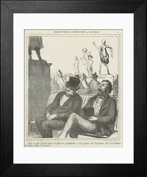 Framed Print : Moi ce que j'aime dans la salle de sculpture... 19th century. Creator: Honore Daumier Framed Print : Moi ce que j'aime dans la salle de sculpture... 19th century. Creator: Honore Daumier