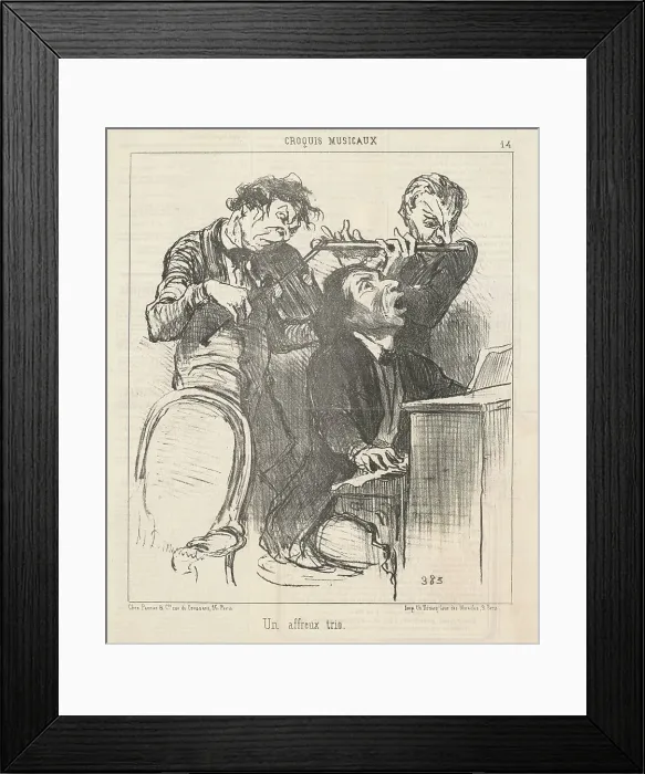 Framed Print : Un affeux trio, 19th century. Creator: Honore Daumier Framed Print : Un affeux trio, 19th century. Creator: Honore Daumier