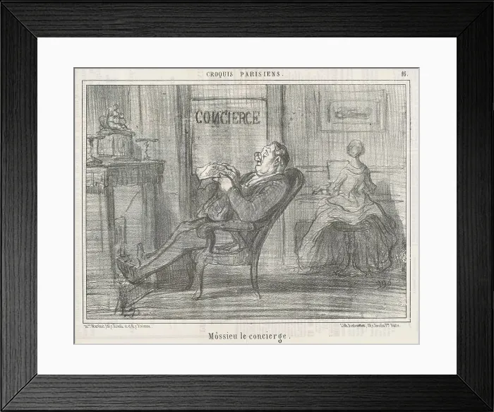 Framed Print : Mossieu le concierge, 19th century. Creator: Honore Daumier Framed Print : Mossieu le concierge, 19th century. Creator: Honore Daumier