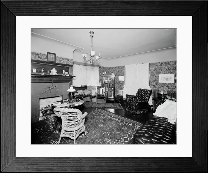 Framed Print : Residence of Albert E. Silk, reception room, Detroit, Mich. between 1900 and 1910. Creator: Unknown Framed Print : Residence of Albert E. Silk, reception room, Detroit, Mich. between 1900 and 1910. Creator: Unknown