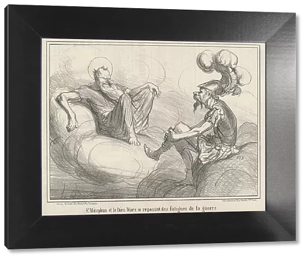 Saint Mitophan et le dieu mars... 19th century. Creator: Honore Daumier