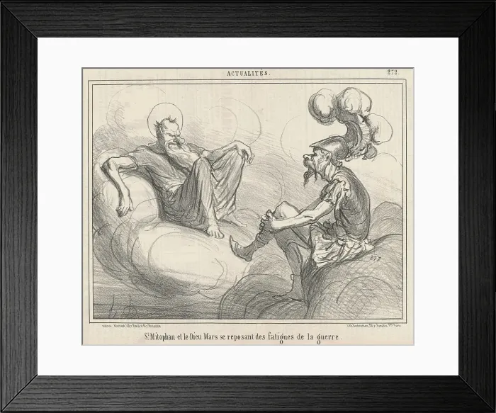 Framed Print : Saint Mitophan et le dieu mars... 19th century. Creator: Honore Daumier Framed Print : Saint Mitophan et le dieu mars... 19th century. Creator: Honore Daumier