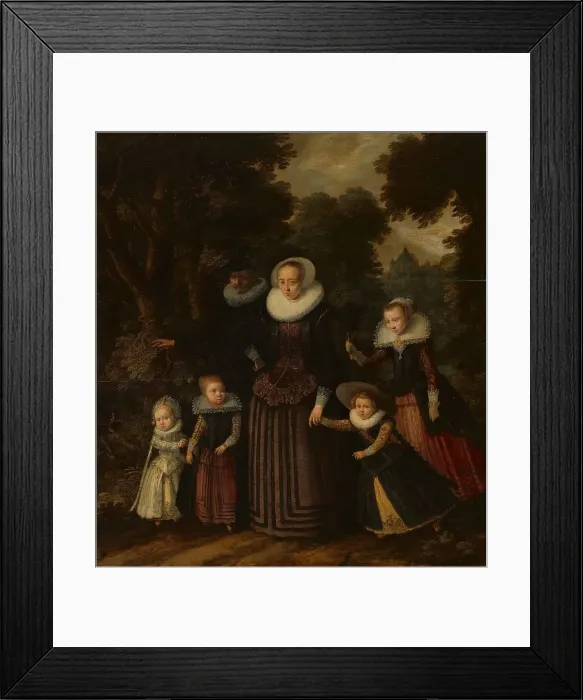 Framed Print : Portrait of a Couple and Four Children, c.1620-c.1625. Creator: Unknown Framed Print : Portrait of a Couple and Four Children, c.1620-c.1625. Creator: Unknown
