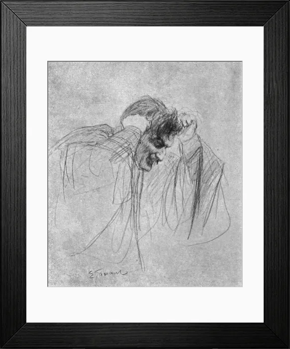 Framed Print : Le defaitisme et les grands proces; le proces Caillaux; Me Moutet, appuyant du geste son... 1920. Creator: E Friant Framed Print : Le defaitisme et les grands proces; le proces Caillaux; Me Moutet, appuyant du geste son... 1920. Creator: E Friant