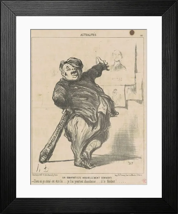 Framed Print : Un Bonapartiste nouvellement converti, 19th century. Creator: Honore Daumier Framed Print : Un Bonapartiste nouvellement converti, 19th century. Creator: Honore Daumier