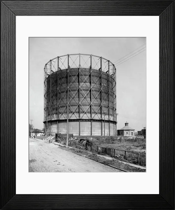 Framed Print : Gas tank, Detroit City Gas Company, Detroit, Mich. between 1900 and 1905. Creator: Unknown Framed Print : Gas tank, Detroit City Gas Company, Detroit, Mich. between 1900 and 1905. Creator: Unknown