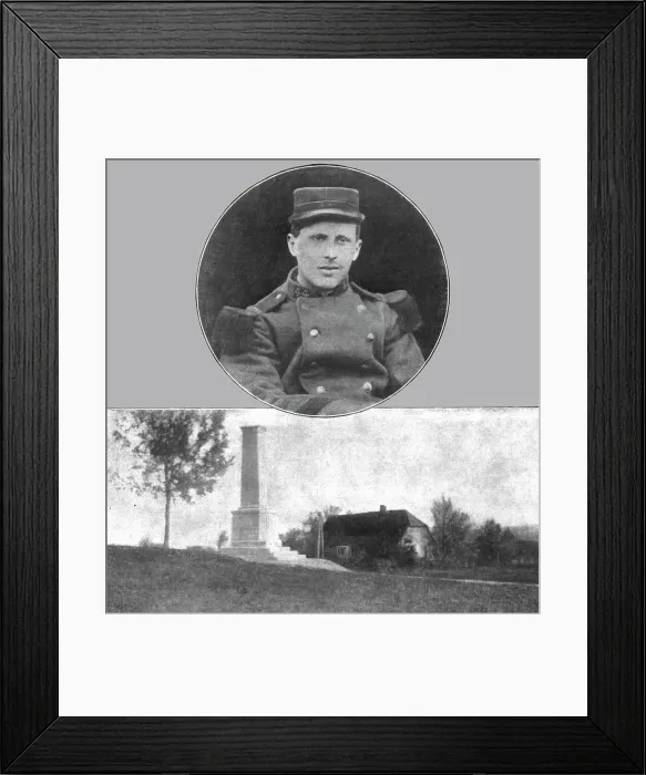 Framed Print : Aux morts pour la patrie; le premier francais tue a l'ennemi: Le caporal Andre Peugeot... 1914. Creator: Unknown Framed Print : Aux morts pour la patrie; le premier francais tue a l'ennemi: Le caporal Andre Peugeot... 1914. Creator: Unknown