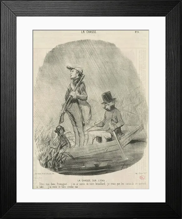 Framed Print : La chasse sur l'eau, 19th century. Creator: Honore Daumier Framed Print : La chasse sur l'eau, 19th century. Creator: Honore Daumier