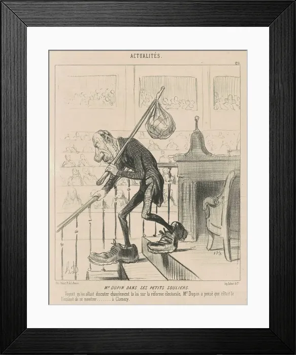 Framed Print : M. Dupin dans ses petits souliers, 19th century. Creator: Honore Daumier Framed Print : M. Dupin dans ses petits souliers, 19th century. Creator: Honore Daumier