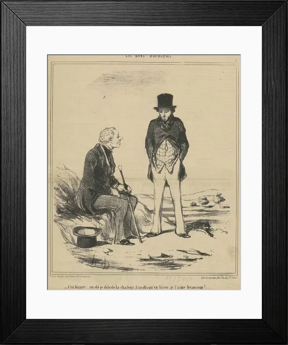 Framed Print : C'est bizarre... été, 19th century. Creator: Honore Daumier