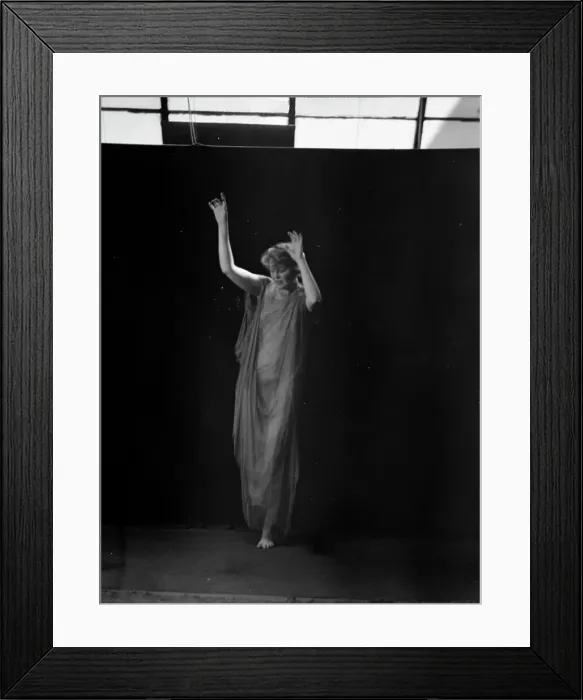 Framed Print : Unidentified dancer, possibly an Elizabeth Duncan dancer, between 1911 and 1942. Creator: Arnold Genthe Framed Print : Unidentified dancer, possibly an Elizabeth Duncan dancer, between 1911 and 1942. Creator: Arnold Genthe