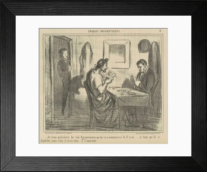 Framed Print : Je viens prévenir le roi Agamemnon... 19th century. Creator: Honore Daumier Framed Print : Je viens prévenir le roi Agamemnon... 19th century. Creator: Honore Daumier