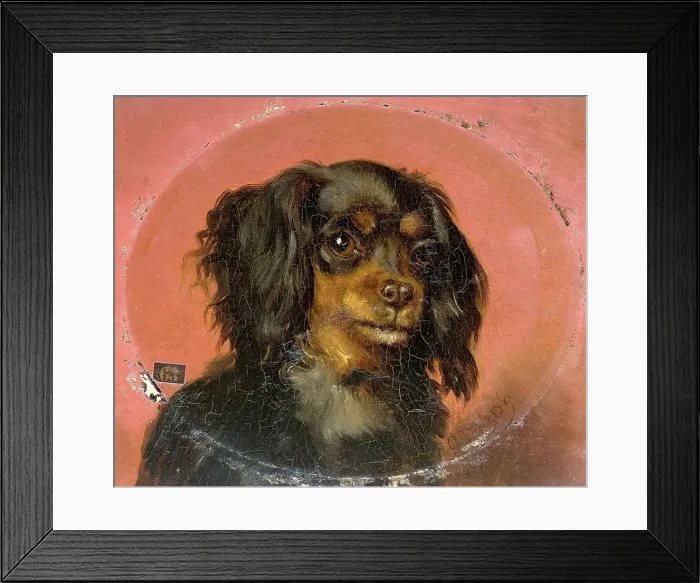 Framed Print : Portrait of a Puppy, 1850-1891. Creator: Guillaume Anne van der Brugghen Framed Print : Portrait of a Puppy, 1850-1891. Creator: Guillaume Anne van der Brugghen