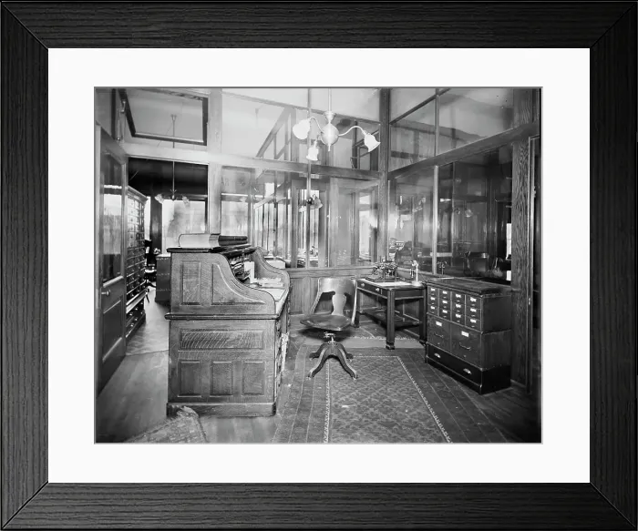 Framed Print : Offices of Mulford & Petry Co. Detroit, Mich. between 1900 and 1910. Creator: Unknown. Offices of Mulford & Petry Co. Detroit, Mich. between 1900 and 1910. Creator: Unknown Framed Print : Offices of Mulford & Petry Co. Detroit, Mich. between 1900 and 1910. Creator: Unknown. Offices of Mulford & Petry Co. Detroit, Mich. between 1900 and 1910. Creator: Unknown