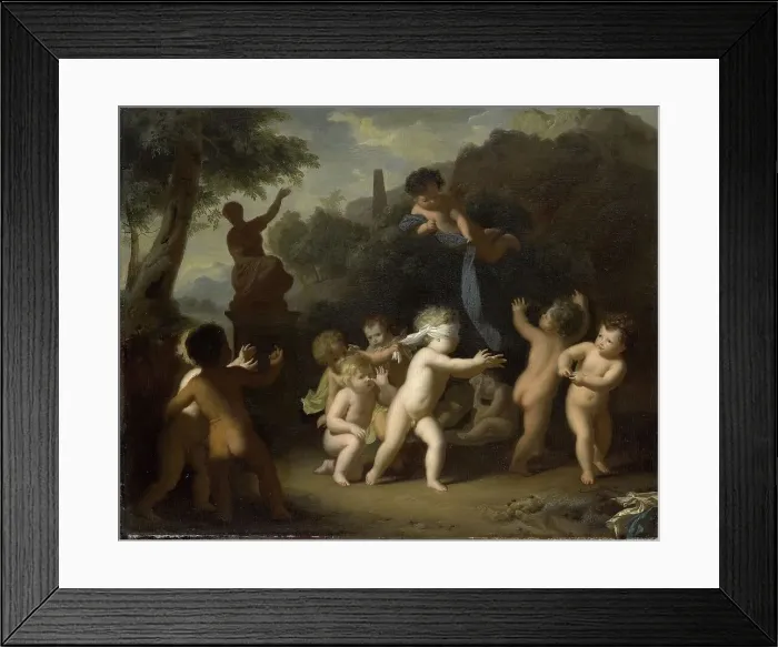 Framed Print : Putti Playing, 1700-1720. Creator: Hendrik van Limborch Framed Print : Putti Playing, 1700-1720. Creator: Hendrik van Limborch