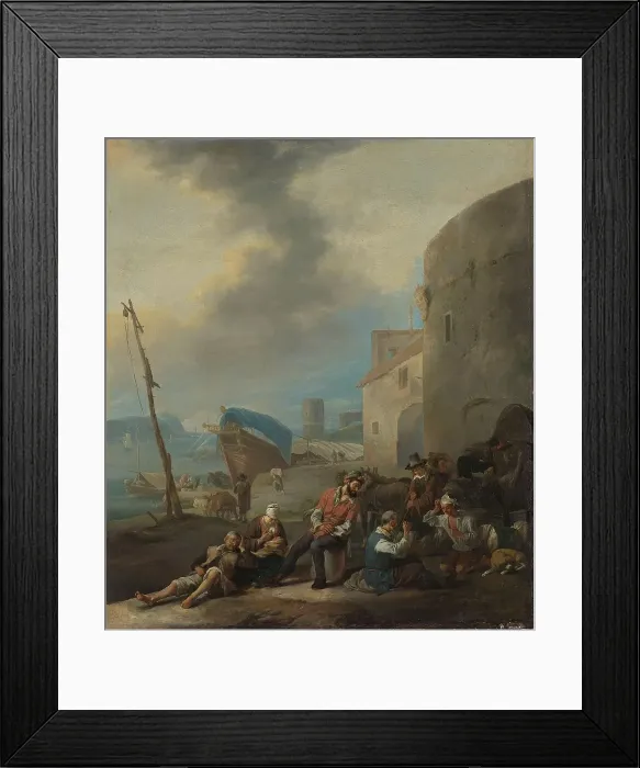 Framed Print : Italian Harbor, 1650-1674. Creator: Johannes Lingelbach Framed Print : Italian Harbor, 1650-1674. Creator: Johannes Lingelbach