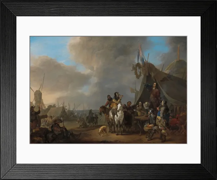Framed Print : Army Camp, 1650-1674. Creator: Johannes Lingelbach Framed Print : Army Camp, 1650-1674. Creator: Johannes Lingelbach