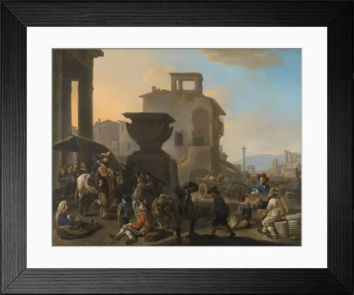 Framed Print : Italian Marketplace with a Quack Dentist, 1651. Creator: Johannes Lingelbach Framed Print : Italian Marketplace with a Quack Dentist, 1651. Creator: Johannes Lingelbach