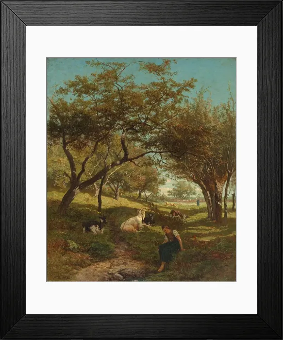 Framed Print : The Goatherdess, 1864. Creator: Gerard Bilders Framed Print : The Goatherdess, 1864. Creator: Gerard Bilders