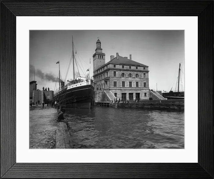 Framed Print : Weitzle (i.e. Weitzel) Lock, Sault Ste. Marie, between 1890 and 1905. Creator: Unknown Framed Print : Weitzle (i.e. Weitzel) Lock, Sault Ste. Marie, between 1890 and 1905. Creator: Unknown