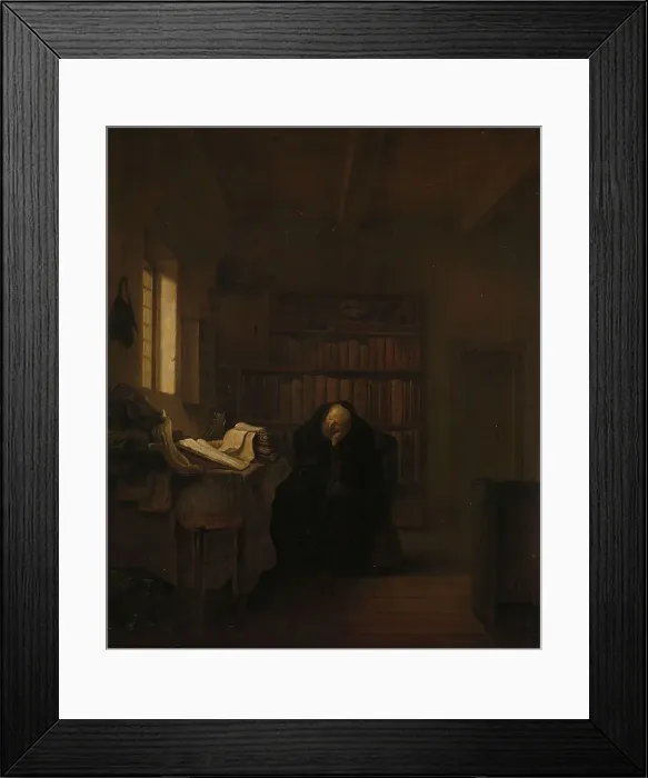 Framed Print : A Scholar in his Study, 1635-1656. Creator: Salomon Koninck Framed Print : A Scholar in his Study, 1635-1656. Creator: Salomon Koninck