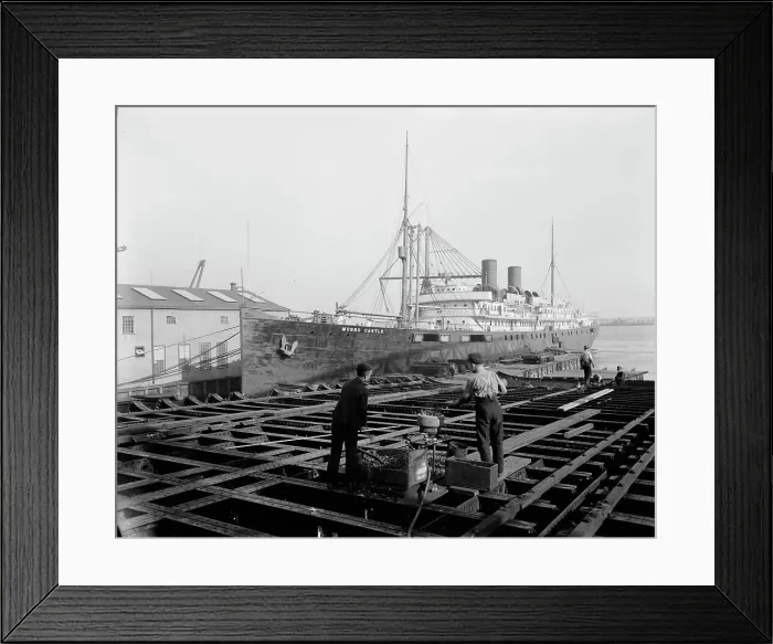 Framed Print : S.S. Morro Castle, Cramps Shipyards, Philadelphia, between 1900 and 1901. Creator: Unknown Framed Print : S.S. Morro Castle, Cramps Shipyards, Philadelphia, between 1900 and 1901. Creator: Unknown