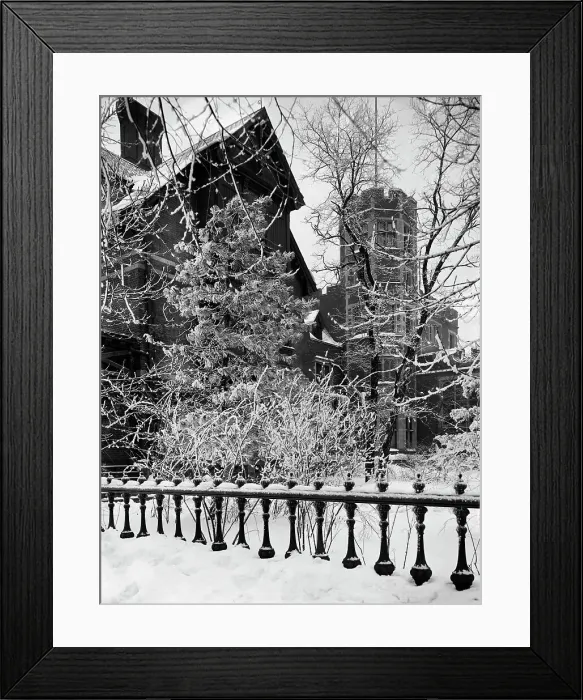 Framed Print : James E. Scripps house in snow, Detroit, Mich. between 1900 and 1905. Creator: Unknown Framed Print : James E. Scripps house in snow, Detroit, Mich. between 1900 and 1905. Creator: Unknown