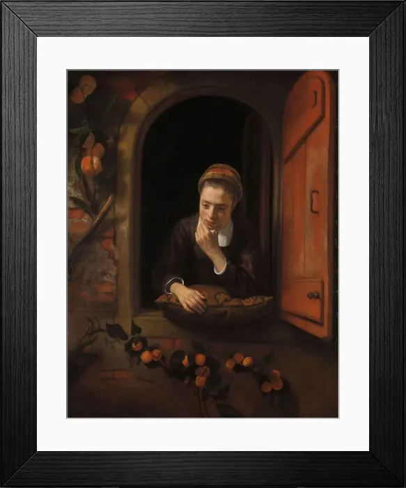 Framed Print : Girl at a Window, known as The Daydreamer, 1650-1660. Creator: Nicolaes Maes Framed Print : Girl at a Window, known as The Daydreamer, 1650-1660. Creator: Nicolaes Maes