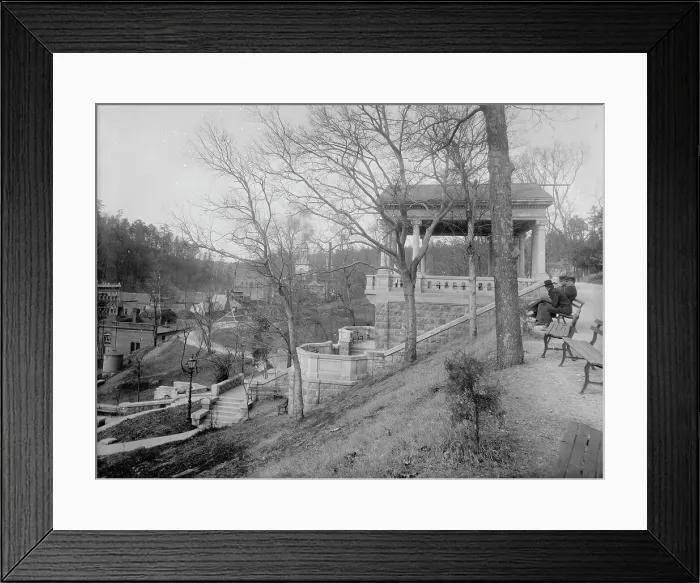 Framed Print : Steps and Pavilion, Government Reservation, Hot Springs, Ark, between 1900 and 1906. Creator: Unknown Framed Print : Steps and Pavilion, Government Reservation, Hot Springs, Ark, between 1900 and 1906. Creator: Unknown