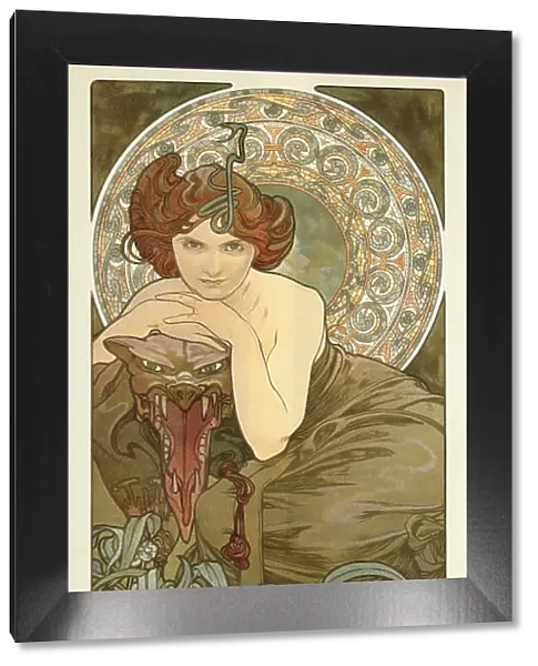 Emerald (From the series 'The gems'), 1899. Creator: Mucha, Alfons Marie (1860-1939). Emerald (From the series 'The gems'), 1899. Creator: Mucha, Alfons Marie (1860-1939)