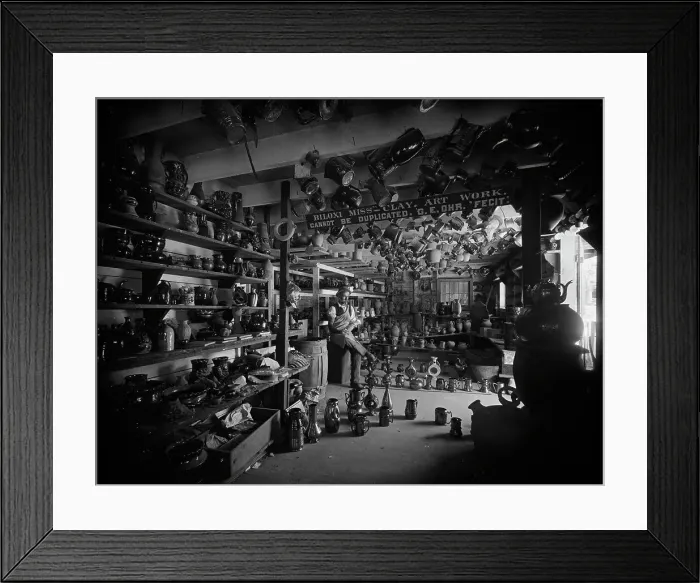 Framed Print : Interior of the pottery, Biloxi, Miss. c1901. Creator: Unknown Framed Print : Interior of the pottery, Biloxi, Miss. c1901. Creator: Unknown
