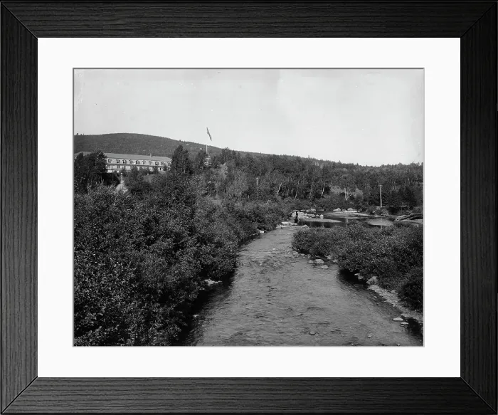 Framed Print : Ammonoosuc River and Twin Mountain House, White Mountains, c1901. Creator: Unknown Framed Print : Ammonoosuc River and Twin Mountain House, White Mountains, c1901. Creator: Unknown