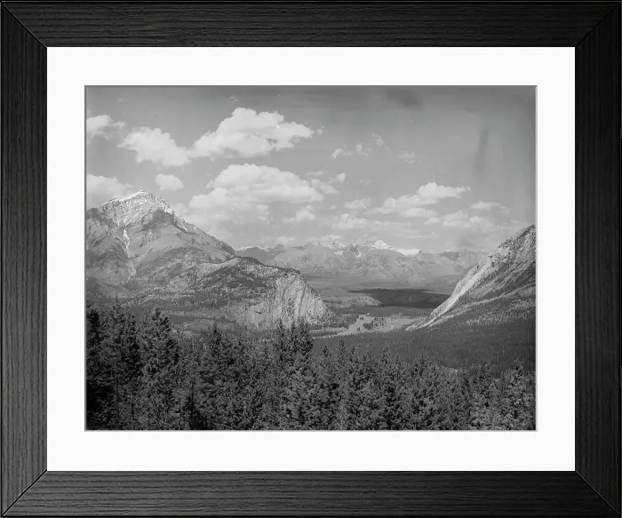 Framed Print : Down Bow Valley from Upper Spring, Banff, Alberta, c1902. Creator: Unknown Framed Print : Down Bow Valley from Upper Spring, Banff, Alberta, c1902. Creator: Unknown