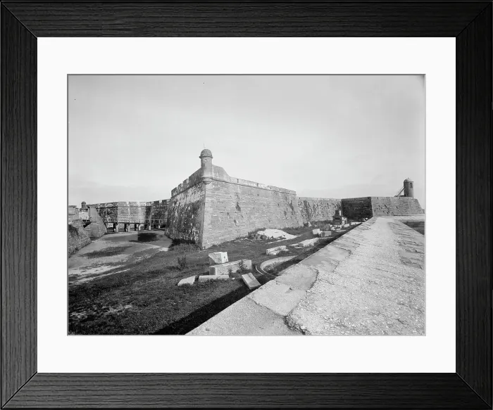 Framed Print : The Water battery and bastion of Fort Marion, St. Augustine, between 1900 and 1906. Creator: Unknown Framed Print : The Water battery and bastion of Fort Marion, St. Augustine, between 1900 and 1906. Creator: Unknown