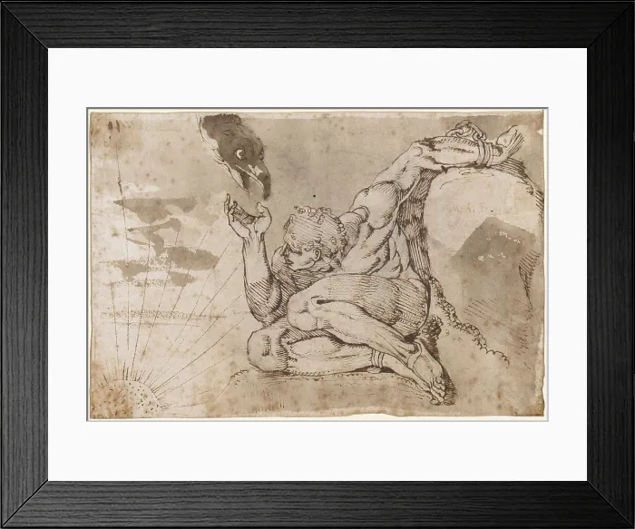 Framed Print : Prometheus, 1771. Creator: Füssli (Fuseli), Johann Heinrich (1741-1825) Framed Print : Prometheus, 1771. Creator: Füssli (Fuseli), Johann Heinrich (1741-1825)