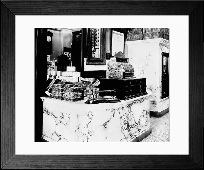 Framed Print : Fruit store at Philadelphia, Pa. between 1895 and 1910. Creator: Unknown Framed Print : Fruit store at Philadelphia, Pa. between 1895 and 1910. Creator: Unknown