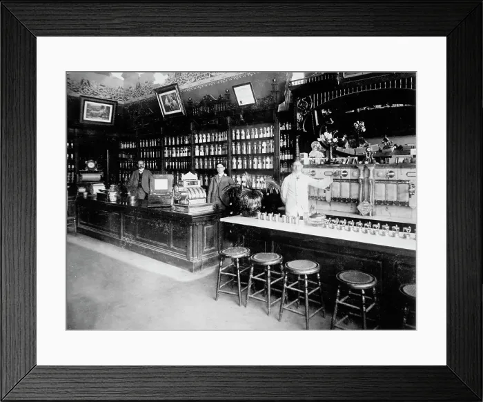 Framed Print : S.C. Cocke drugs, Fort Wayne, Ind. between 1895 and 1910. Creator: Unknown Framed Print : S.C. Cocke drugs, Fort Wayne, Ind. between 1895 and 1910. Creator: Unknown