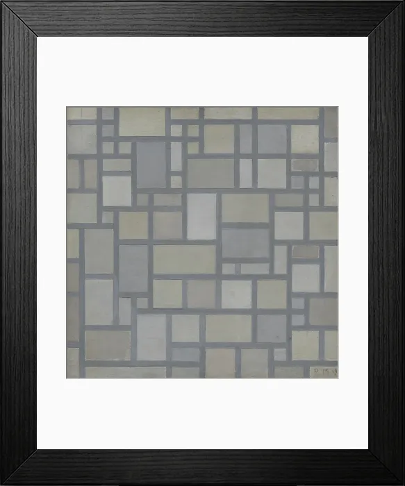 Framed Print : Composition: Light Colour Planes with Grey Lines (Composition with Grid 7), 1919. Creator: Mondrian, Piet (1872-1944) Framed Print : Composition: Light Colour Planes with Grey Lines (Composition with Grid 7), 1919. Creator: Mondrian, Piet (1872-1944)