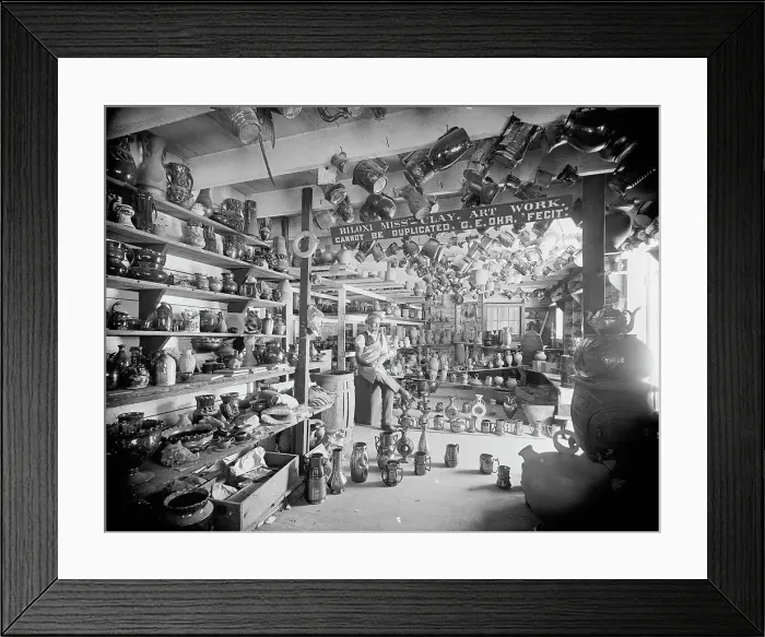 Framed Print : Interior of pottery, Biloxi, Miss. c1901. Creator: Unknown Framed Print : Interior of pottery, Biloxi, Miss. c1901. Creator: Unknown