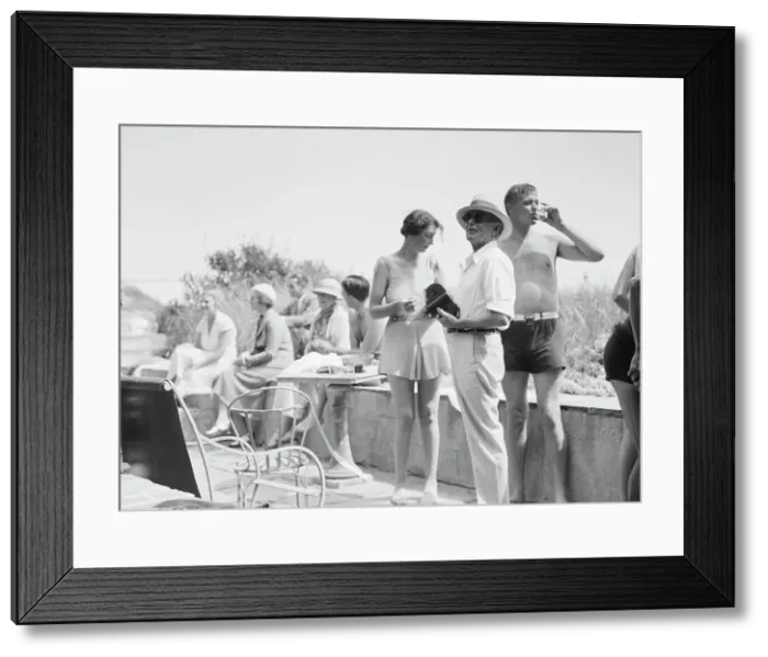 Framed Print : Unidentified group of people, possibly members of the Jewett family, standing or sitting... c1911-1 Creator: Arnold Genthe Framed Print : Unidentified group of people, possibly members of the Jewett family, standing or sitting... c1911-1 Creator: Arnold Genthe