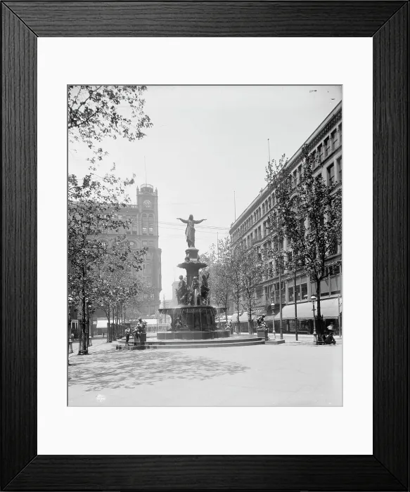 Framed Print : Tyler-Davidson Fountain, Cincinnati, Ohio, between 1900 and 1906. Creator: Unknown Framed Print : Tyler-Davidson Fountain, Cincinnati, Ohio, between 1900 and 1906. Creator: Unknown