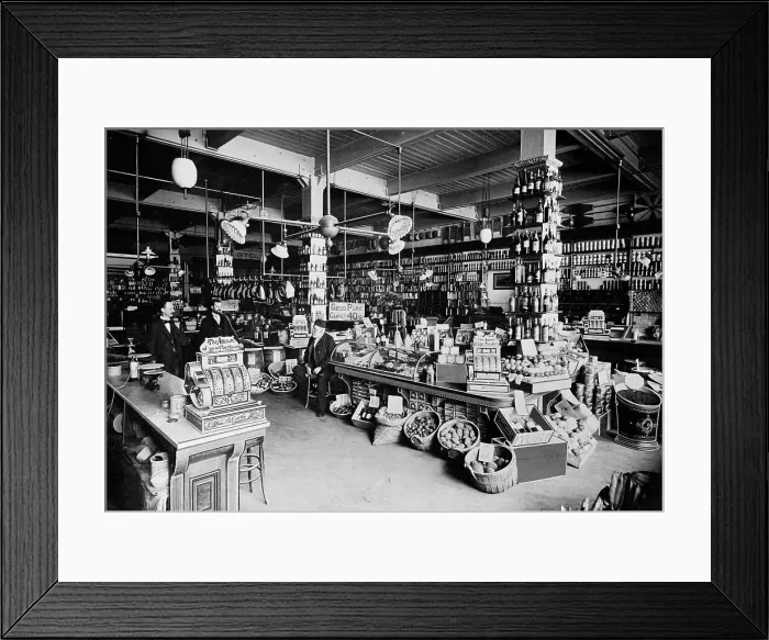 Framed Print : A. Moll, groceries, St. Louis, Mo. between 1895 and 1910. Creator: Unknown Framed Print : A. Moll, groceries, St. Louis, Mo. between 1895 and 1910. Creator: Unknown