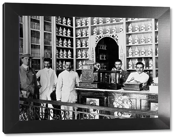 Drug store, Alfonso G. Zerbi, San Juan, Puero Rico, between 1895 and 1910. Creator: Unknown